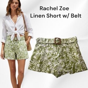 Rachel Zoe Linen Short with Matching Belt Size XL